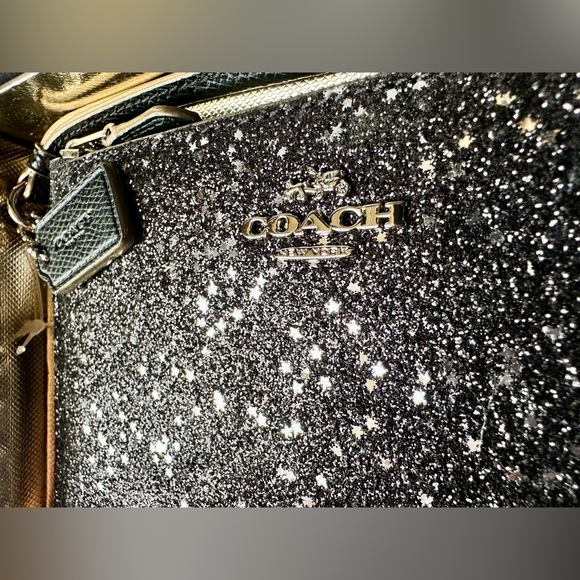 Coach Black Glitter Wristlet in Box NWT - Picture 6 of 8